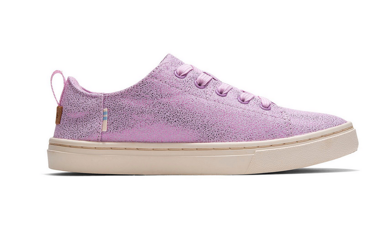 TOMS Kids Lenny Elastic Girl's Shoes Lavender Iridescent Droplets